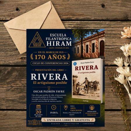 Presentación del libro Rivera. El artiguismo posible en la Escuela Filantrópica Hiram en Salto