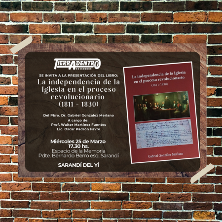 Portada Presentación de nuevo libro en 25 de marzo en Sarandí del Yí