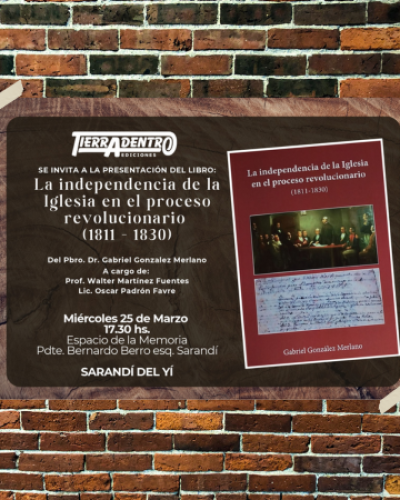 Portada Presentación de nuevo libro en 25 de marzo en Sarandí del Yí