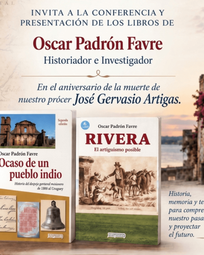 Presentación de Óscar Padrón Favre en Colonia del Sacramento 23 setiembre 2026